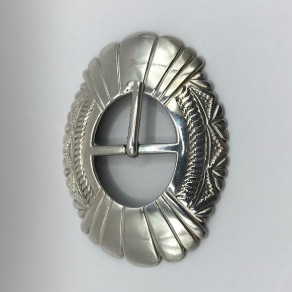 Sterling Southwestern Style Belt Buckle - Picture 7 of 8